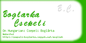 boglarka csepeli business card